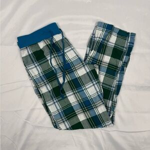 Women's Plaid Pajama Pants in Blue and Green
